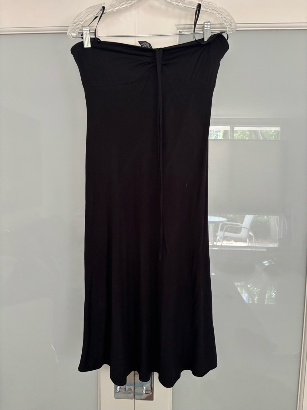 New York & Company Strapless Black Midi Dress